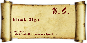 Windt Olga névjegykártya